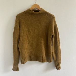100% cashmere mockneck sweater chartreuse